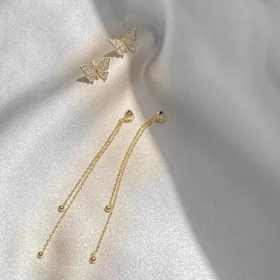 Crystal Korean Mini Butterfly Earrings